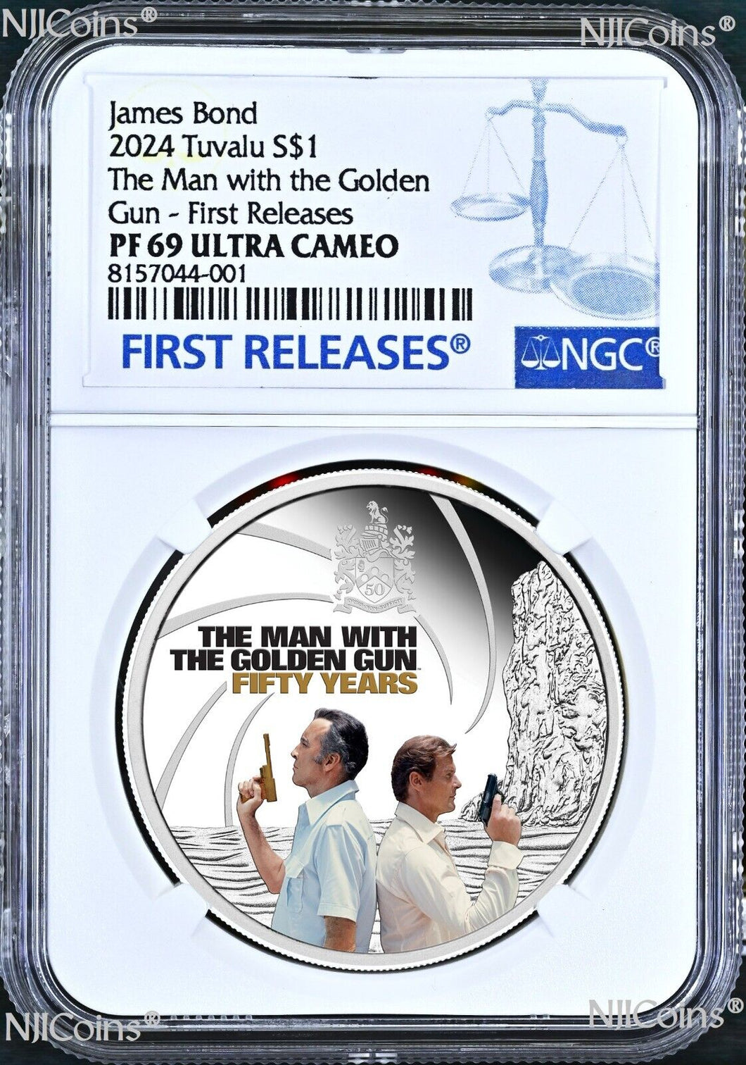 2024 James Bond 007 Man With The Golden Gun SILVER PROOF $1 1oz COIN NGC PF69