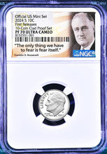 Load image into Gallery viewer, 2024 S Proof 10C Clad Roosevelt Dime 10-coin-set Version NGC PF70 ULTRA CAMEO FR
