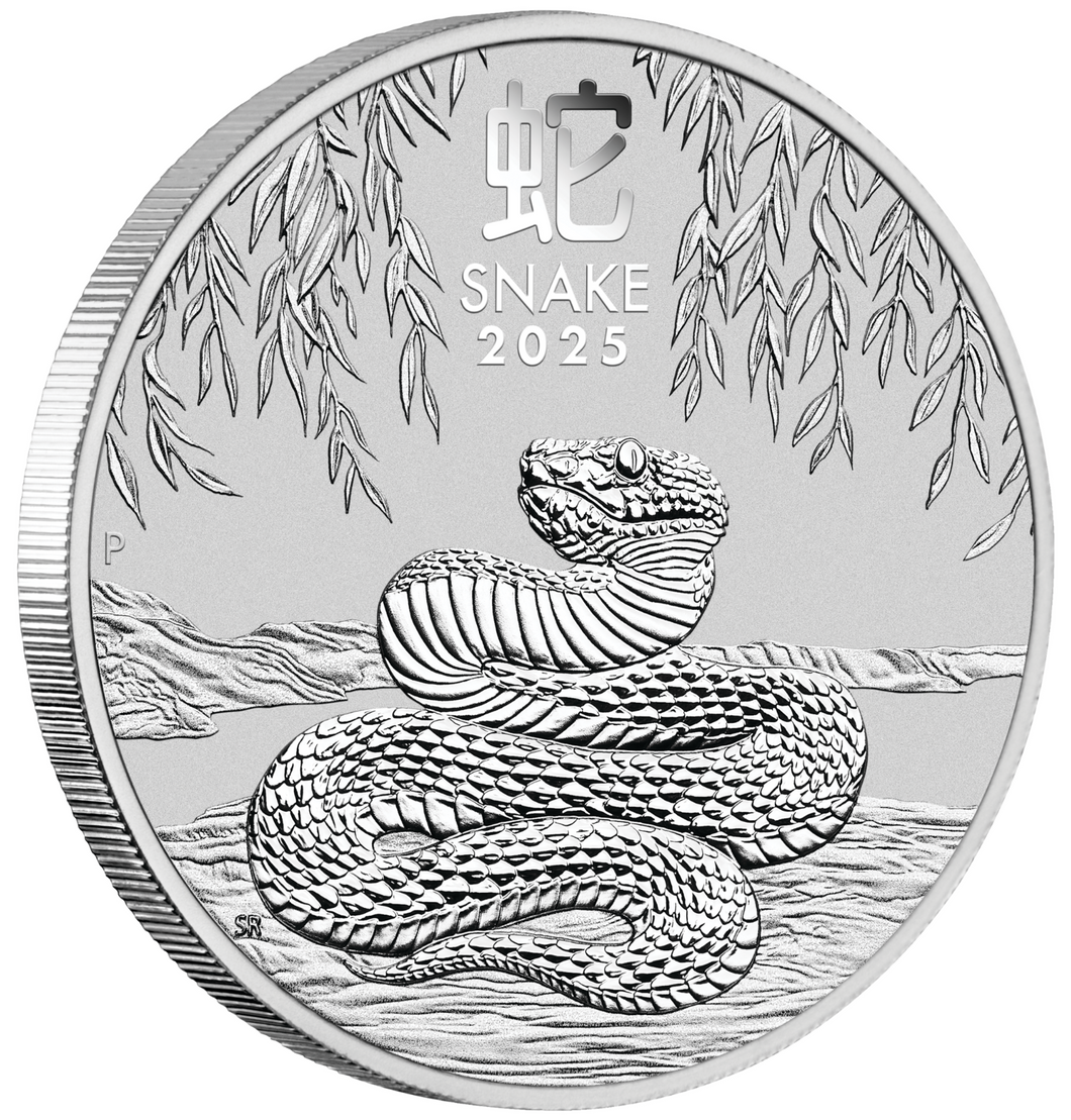 2025 P Australia Lunar Year of the SNAKE 1oz Silver $1 Coin Series3 In Capsule