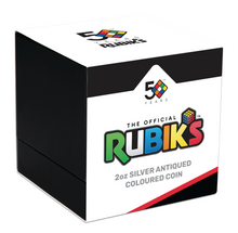 Load image into Gallery viewer, Rubik's Cube 2024 50th Anniversary 2oz .9999 Silver Antiqued Colored $2 Coin
