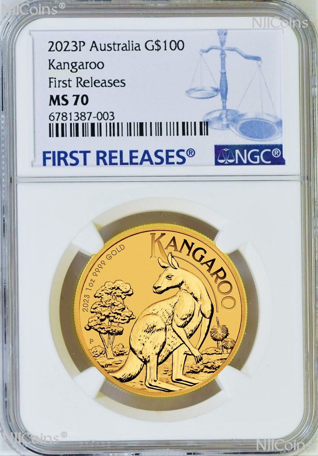 2023 Australia Bullion 1oz .9999 GOLD Kangaroo NGC MS70 $100 Coin FR