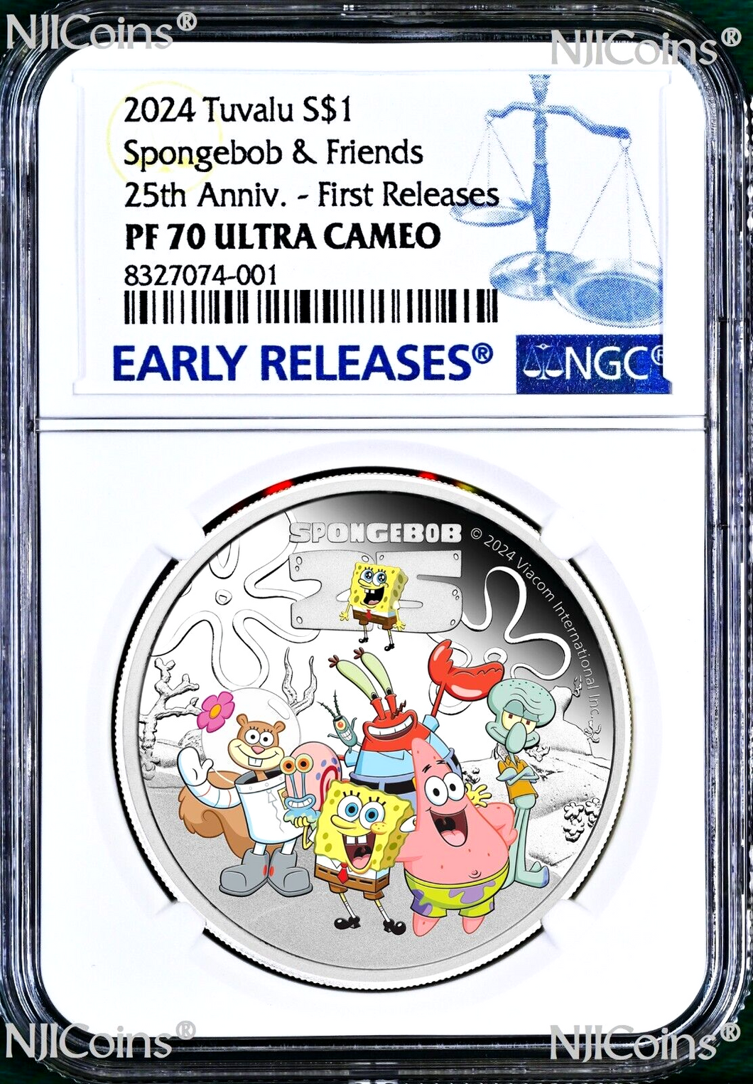 2024 SPONGEBOB & FRIENDS SQUAREPANTS 1oz .9999 Silver $1 COIN NGC PF70 UC FR