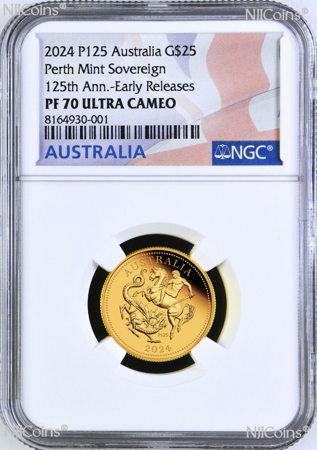 2024 Australia Sovereign 1/4oz GOLD $25 coin NGC PF70 ER w/ OGP King Charles III