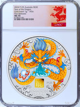 Load image into Gallery viewer, 2024 Lunar Year of the DRAGON 1 Kilo Silver $30 Coin NGC MS70 w/ Gold Privy Mark
