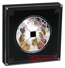 Load image into Gallery viewer, 2020 P 4x1 Oz Silver FAN Shaped 4-Coin-Set NGC PF70 Year of the Mouse Quadrant
