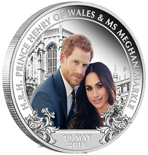 Load image into Gallery viewer, 2018 Royal Wedding Prince Henry Ms. Meghan 1oz $1 SILVER PROOF COIN NGC PF70 FR
