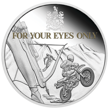 Load image into Gallery viewer, 2021 James Bond For Your Eyes Only 40th Ann 1oz SILVER PROOF Colored $1 COIN 007
