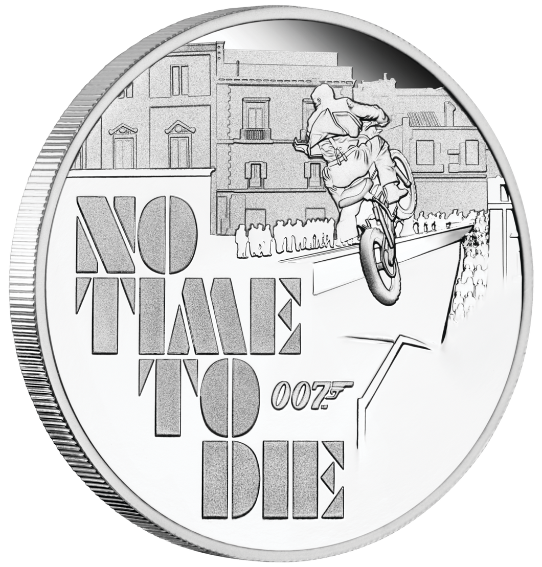 2020 JAMES BOND 007 NO TIME TO DIE 1oz .9999 SILVER PROOF $1 COIN