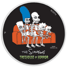 Load image into Gallery viewer, 2022 Simpsons Series TREEHOUSE OF HORROR 1oz $1 Silver .9999 Dollar Proof Coin
