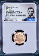 Load image into Gallery viewer, 2023 US Mint 10-Coin-Silver-Proof SET Version LINCOLN CENT Penny NGC PF70 RD FR
