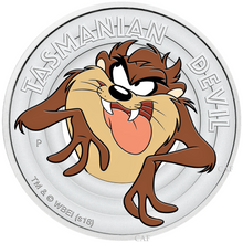 Load image into Gallery viewer, 2018 Tuvalu LOONEY TUNES – TASMANIAN DEVIL 1/2oz SILVER Half Dollar PROOF COIN
