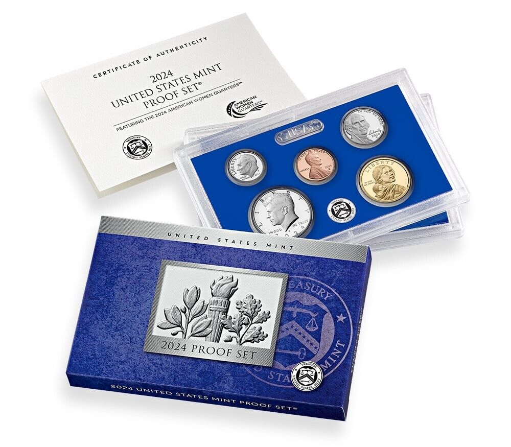 2024 S US Mint Clad Proof 10-Coin Set w/AB QUARTERS w/Box/COA 24RG In Stock