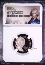 Load image into Gallery viewer, 2019 S Proof 5C Nickel NGC PF69 ULTRA CAMEO FR in 10-coin-silver-set Jefferson
