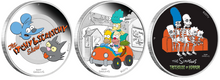 Load image into Gallery viewer, 3-Coin Set Simpsons KRUSTYLU STUDIOS+Itchy Scratchy+TREEHOUSE HORROR $1 Silver
