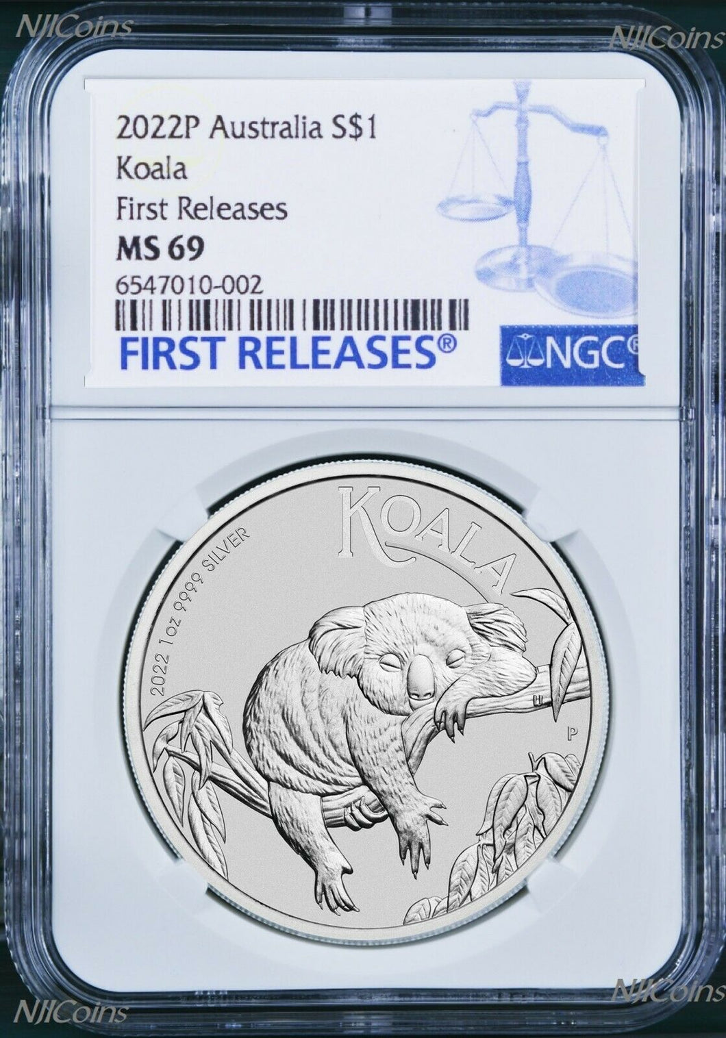 2022 P Australia Silver Koala NGC MS 69 $1 1 oz Coin Blue FR Label PERFECT