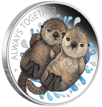 Load image into Gallery viewer, Tuvalu 2020 Always Together Otter Couple Half Dollar Silver Coin Proof
