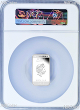 Load image into Gallery viewer, 2022 60 YEARS OF JAMES BOND SILVER 007 COLORED RECTANGLE $1 1oz COIN NGC PF69 FR
