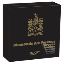 Load image into Gallery viewer, 2021 James Bond DIAMONDS ARE FOREVER 50th Ann 1oz SILVER PROOF $1 COIN 007
