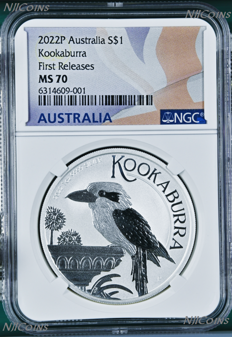 2022 P Australia Silver Kookaburra NGC MS 70 $1 1 oz Coin Flag FR Label PERFECT