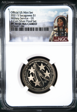 Load image into Gallery viewer, 2021 S Proof Native American U.S. Military since 1775 NGC PF70 $1 coin ER S-Set
