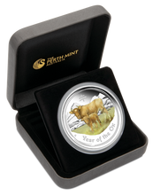Load image into Gallery viewer, ANDA Perth Money Expo Special 2020 Year of the OX 2oz Silver Proof Color $2 Coin
