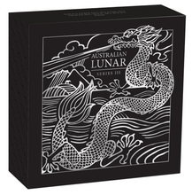 Load image into Gallery viewer, 2024 Australia Lunar Year of the Dragon GILDED 1oz Silver $1 Coin w/OGP/BOX Gilt
