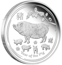 Load image into Gallery viewer, 2019 Australia PROOF Silver Lunar Year of the PIG NGC PF70 1oz $1 Coin ER
