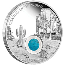 Load image into Gallery viewer, 2015 Treasures of the World North America Turquoise 1 oz $1 Silver Coin NGC PF69
