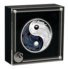 Load image into Gallery viewer, 2024 5oz .9999 Silver YIN YANG KOI PROOF COLORED $5 Coin with PEARLS
