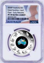 Load image into Gallery viewer, 2020 Australia Great Southern Land Opal 1oz Silver Proof Coin NGC PF70 ER HOT
