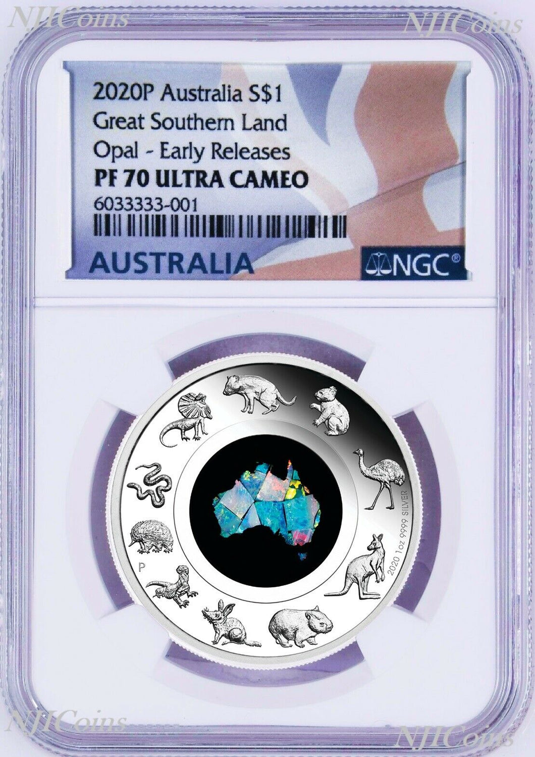2020 Australia Great Southern Land Opal 1oz Silver Proof Coin NGC PF70 ER HOT