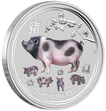 Load image into Gallery viewer, Australia 2019 Year of PIG Lunar Zodiac 1oz 4-Coin Type Set $1 Silver Typeset
