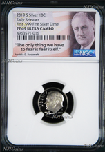 Load image into Gallery viewer, 2019 S Proof 10C Silver Dime coin NGC PF69 ULTRA CAMEO Roosevelt Early Releases
