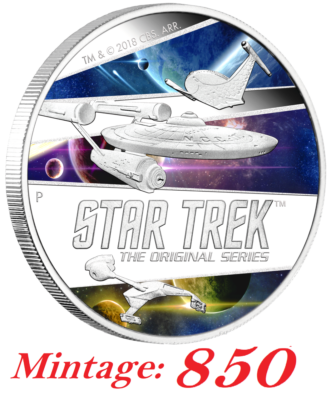 Star Trek: The Original Series – Ships 2018 2oz Silver Proof Coin *Mintage: 850