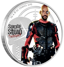 Load image into Gallery viewer, 2019 SUICIDE SQUAD – Deadshot dead shot $1 1oz .9999 SILVER PROOF COLORIZED COIN
