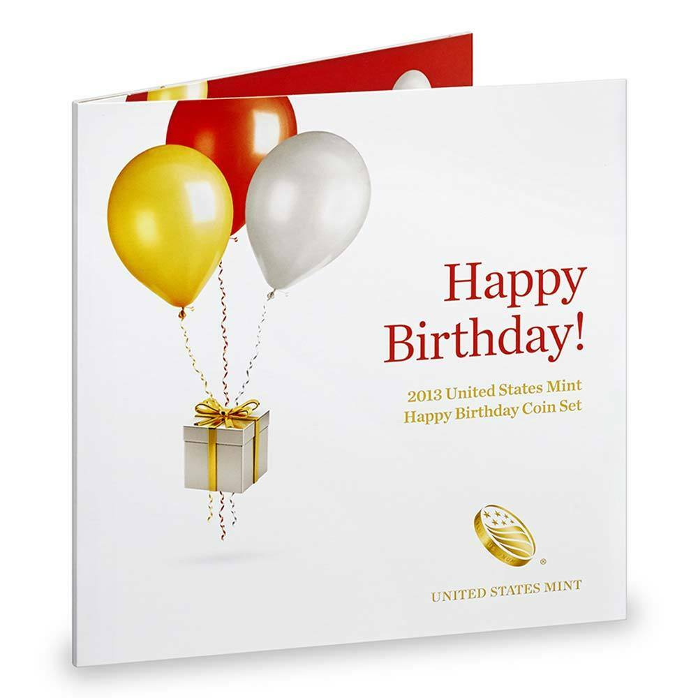 2013 S US Mint Happy Birthday Proof Coin Set N16 with Gift Card Folder 1st year