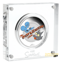 Load image into Gallery viewer, 2021 The Simpsons Itchy &amp; Scratchy Show Proof $1 1oz Silver COIN NGC PF 70 BR LB
