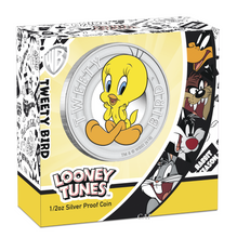 Load image into Gallery viewer, 2018 TUVALU Looney Tunes TWEETY BIRD Silver Proof NGC PF70 Half Dollar Coin ER
