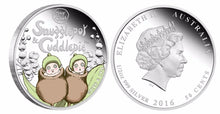 Load image into Gallery viewer, 2016 Australia SNUGGLEPOT &amp; CUDDLEPIE 1/2 oz SIlver Proof 50c Coin Colorized
