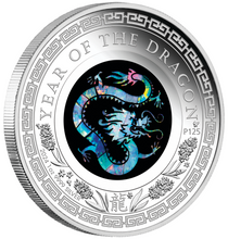 Load image into Gallery viewer, 2024 Australia Opal Series Lunar Year of the Dragon 1oz Silver Proof $1 Coin
