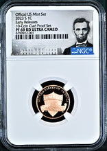 Load image into Gallery viewer, 2023S US Mint 10-Coin-Clad-PF-SET Version- LINCOLN CENT Penny NGC PF69 RD ER
