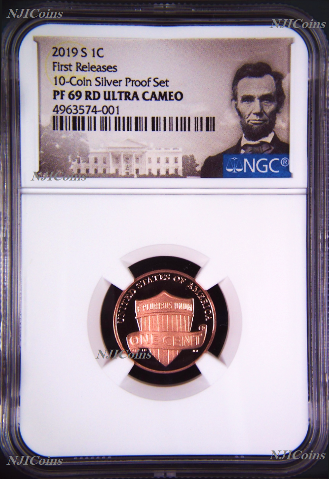 2019 S Proof LINCOLN CENT Penny NGC PF69 RD from 10-coin-silver-set FR Portrait