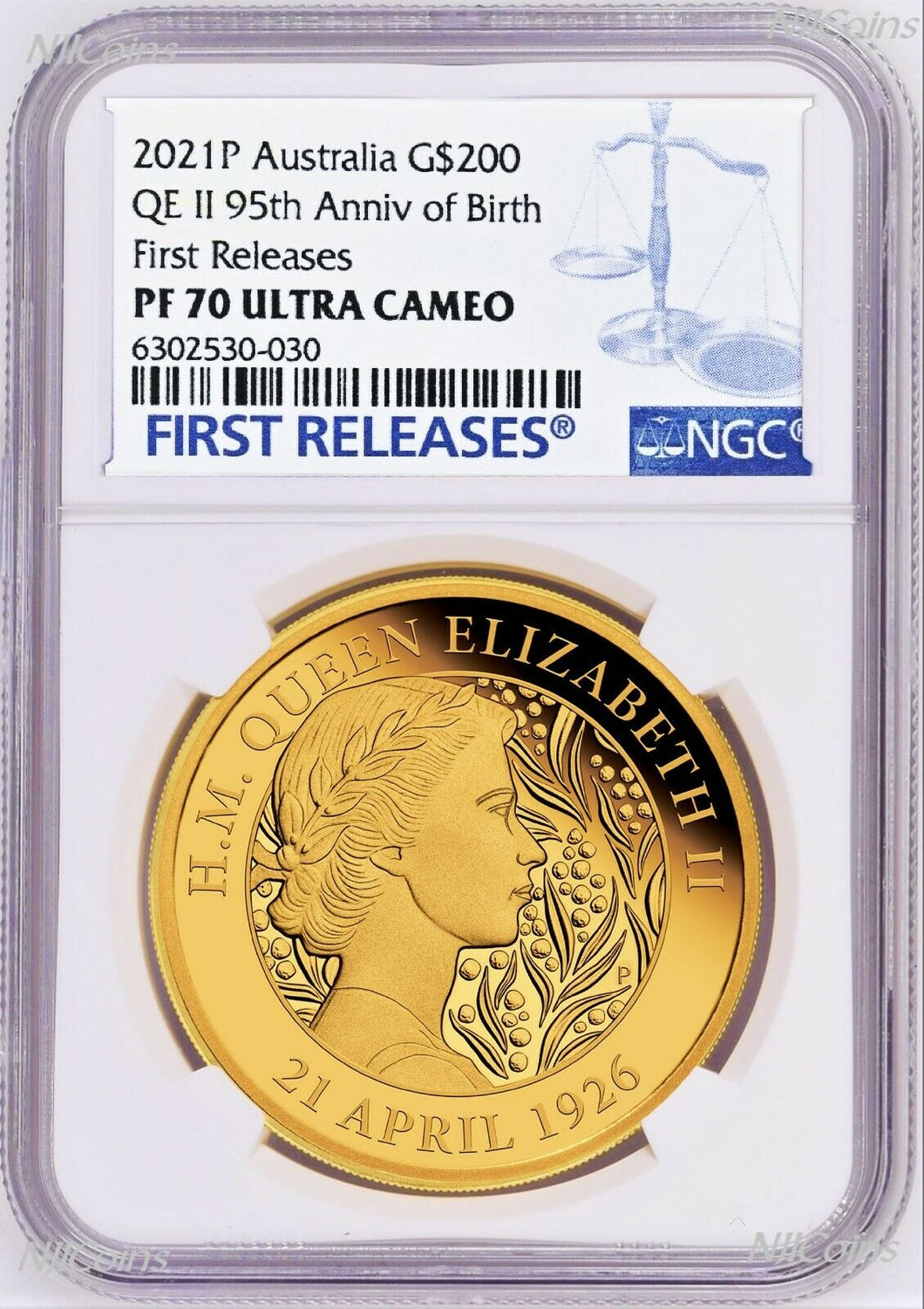 2021 QUEEN ELIZABETH 95th Birthday 2oz .9999 GOLD $200 Proof coin NGC PF70 FR