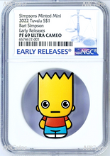 Load image into Gallery viewer, 2022 Simpsons Bart First in Minted Mini Series 1oz Silver $1 Coin NGC PF69 ER
