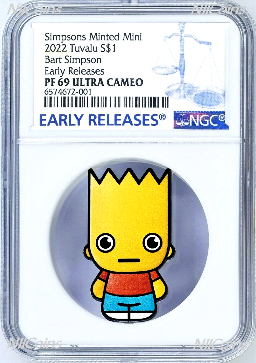 2022 Simpsons Bart First in Minted Mini Series 1oz Silver $1 Coin NGC PF69 ER