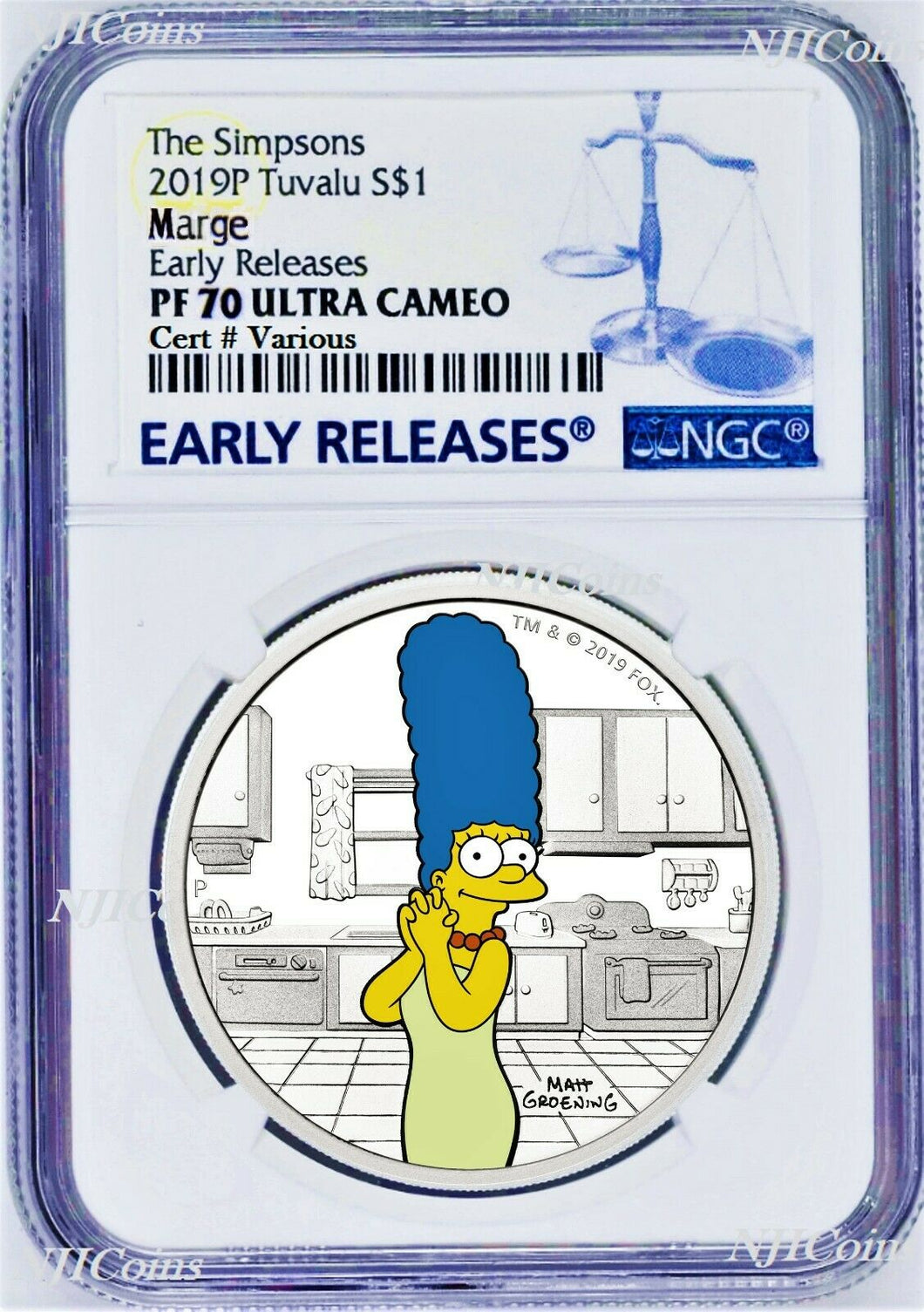 2019 The Simpsons MARGE Simpson Proof $1 1oz Silver COIN NGC PF 70 ER PF70