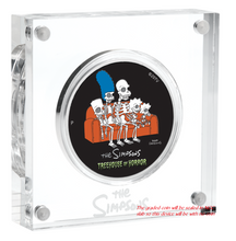 Load image into Gallery viewer, 2022 The Simpsons TREEHOUSE OF HORROR $1 1oz Silver COIN NGC MS70 Black Core
