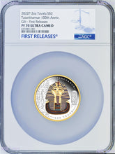 Load image into Gallery viewer, 2022 Tutankhamun Discovery 100th Ann 2oz Silver $2 Gilt Colored Coin NGC PF70 FR
