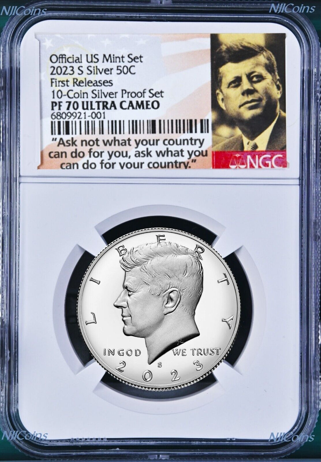 2023 S Proof SILVER Kennedy Half Dollar 50c NGC PF70 UC FR 