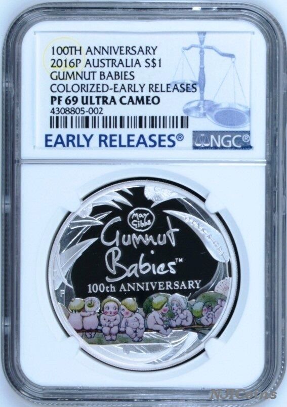 2016 Australia 100TH ANNIVERSARY GUMNUT BABIES 1oz $1 Silver Proof Coin NGC PF69